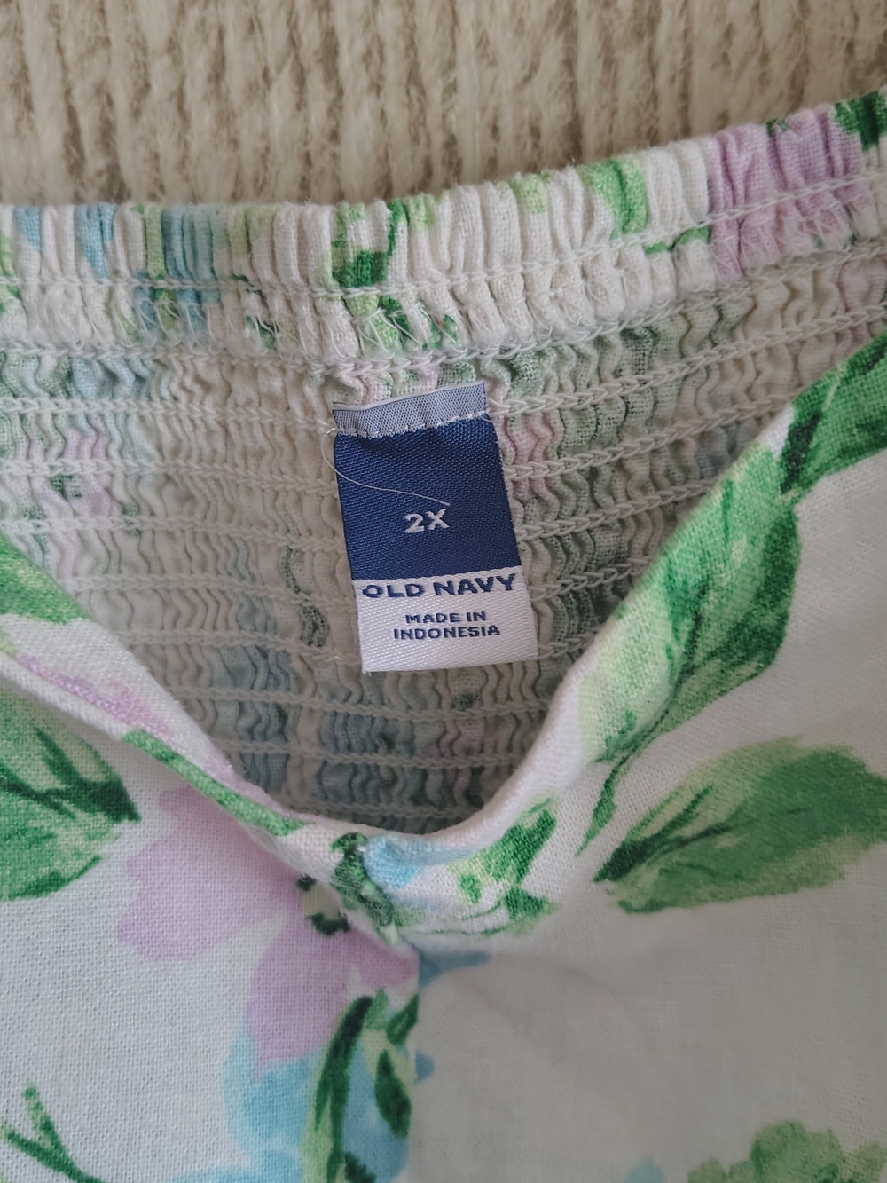 Old Navy Fit & Flare Linen Blend Sundress, Pink & Blue Floral, Sz 2X - Picture 4 of 9